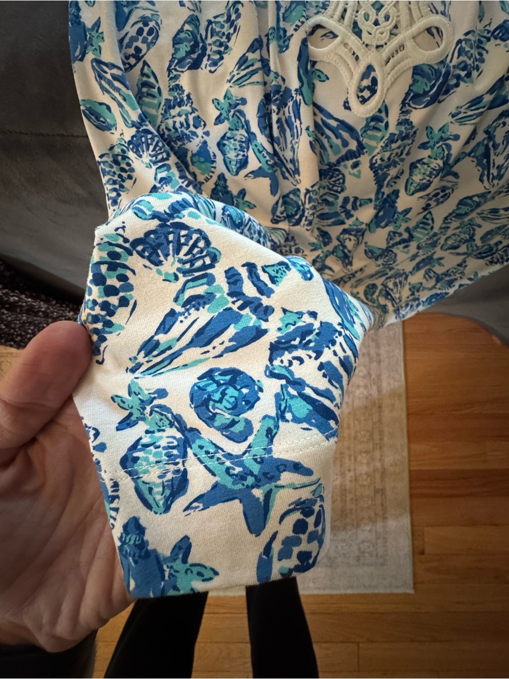 Lilly Pulitzer NWT- Krysta Tunic blue Shell Print Dress, Size S - Picture 5 of 9